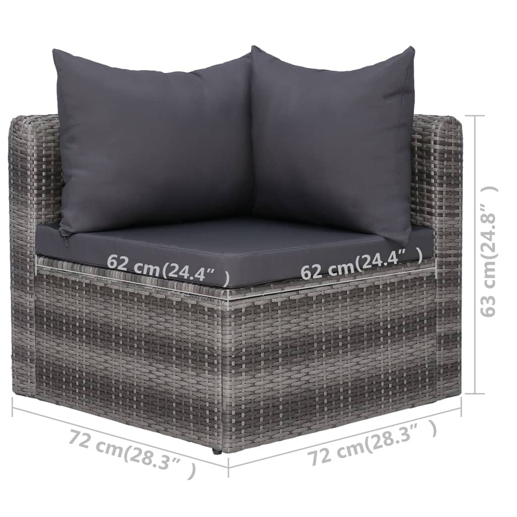 9-Delige Loungeset Met Kussens Poly Rattan 1