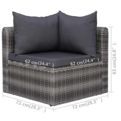 9-Delige Loungeset Met Kussens Poly Rattan 1