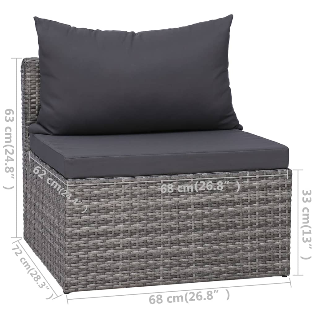 9-Delige Loungeset Met Kussens Poly Rattan 1