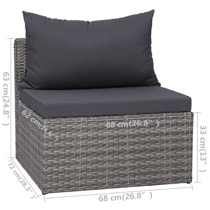 9-Delige Loungeset Met Kussens Poly Rattan 1
