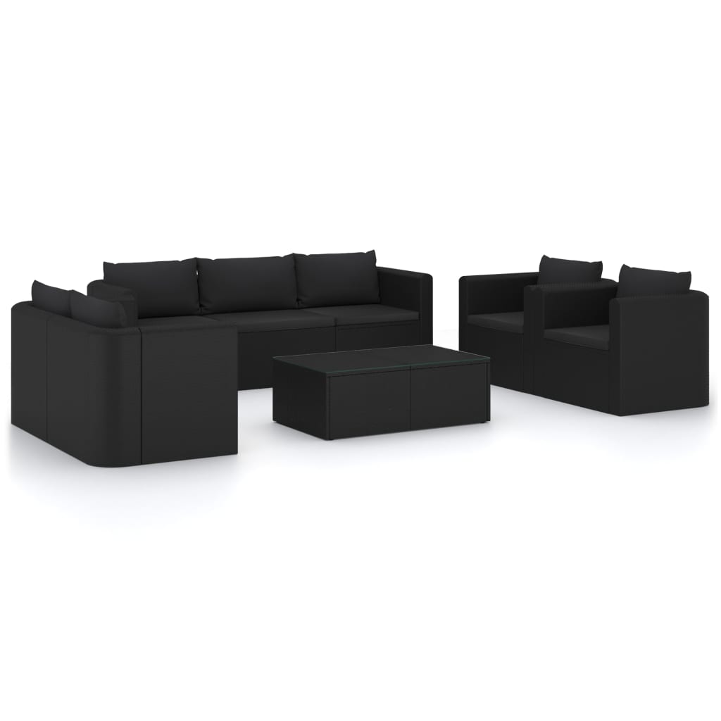 9-Delige Loungeset Met Kussens Poly Rattan 1
