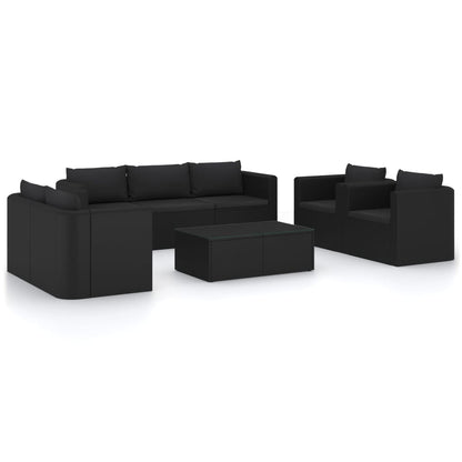 9-Delige Loungeset Met Kussens Poly Rattan 1