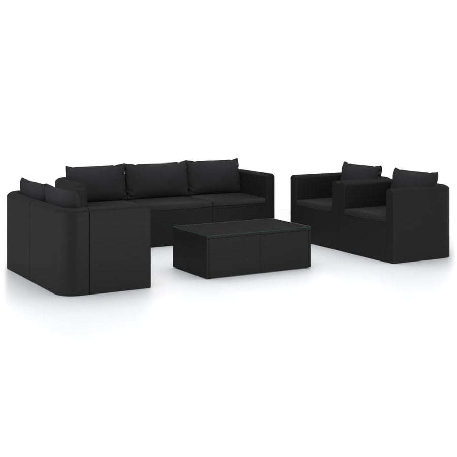 9-Delige Loungeset Met Kussens Poly Rattan 1