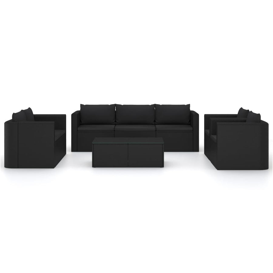 9-Delige Loungeset Met Kussens Poly Rattan 1
