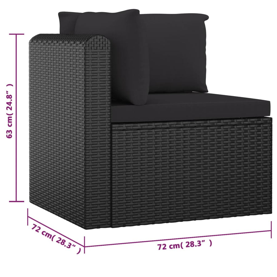 9-Delige Loungeset Met Kussens Poly Rattan 1