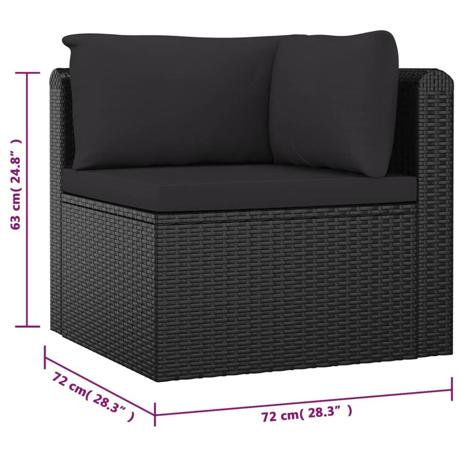 9-Delige Loungeset Met Kussens Poly Rattan 1