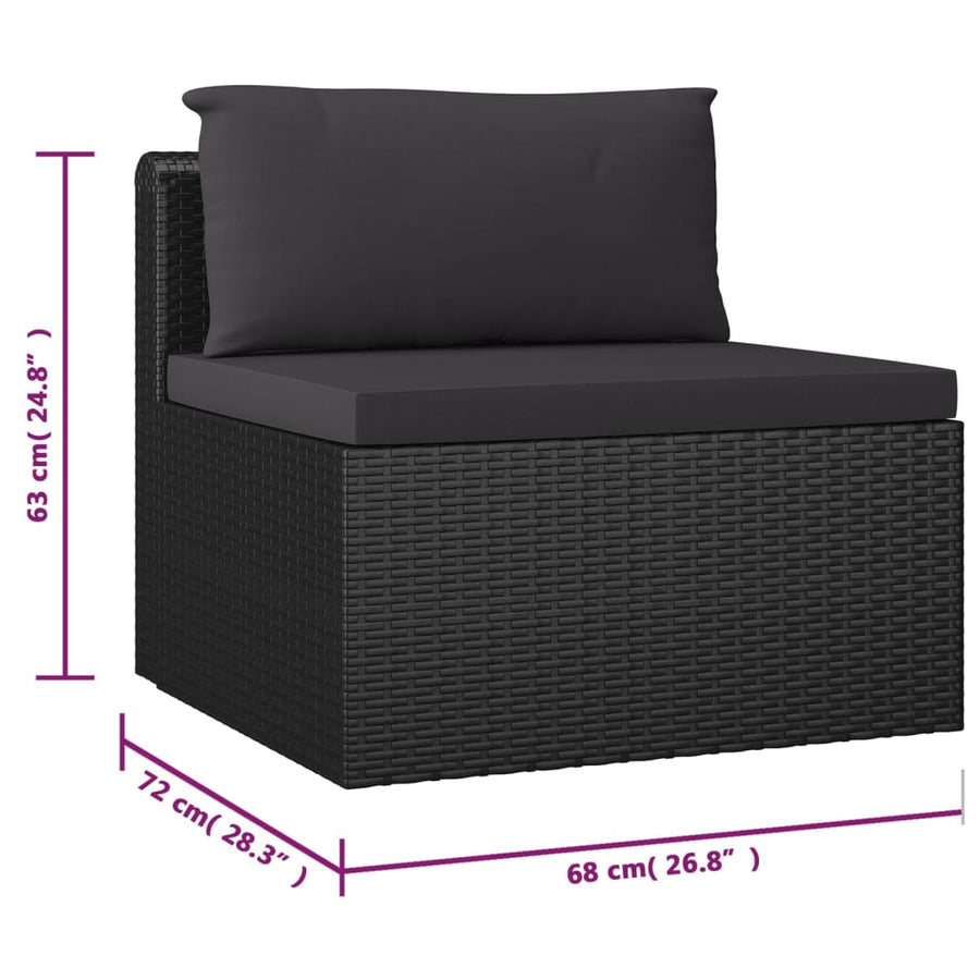 9-Delige Loungeset Met Kussens Poly Rattan 1