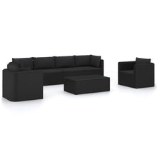 7-Delige Loungeset Met Kussens Poly Rattan 1