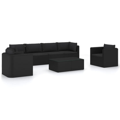 7-Delige Loungeset Met Kussens Poly Rattan 1