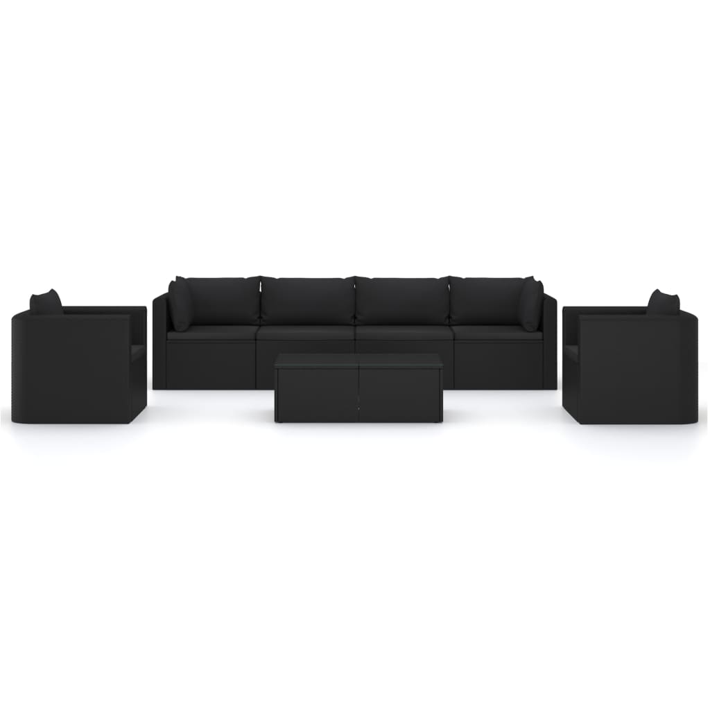 7-Delige Loungeset Met Kussens Poly Rattan 1