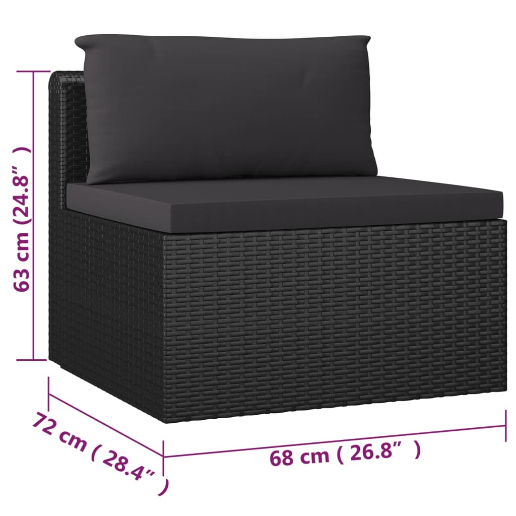 7-Delige Loungeset Met Kussens Poly Rattan 1