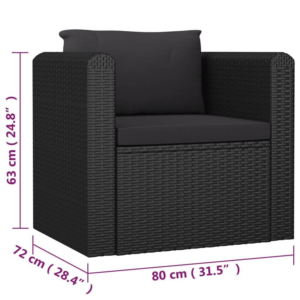 7-Delige Loungeset Met Kussens Poly Rattan 1