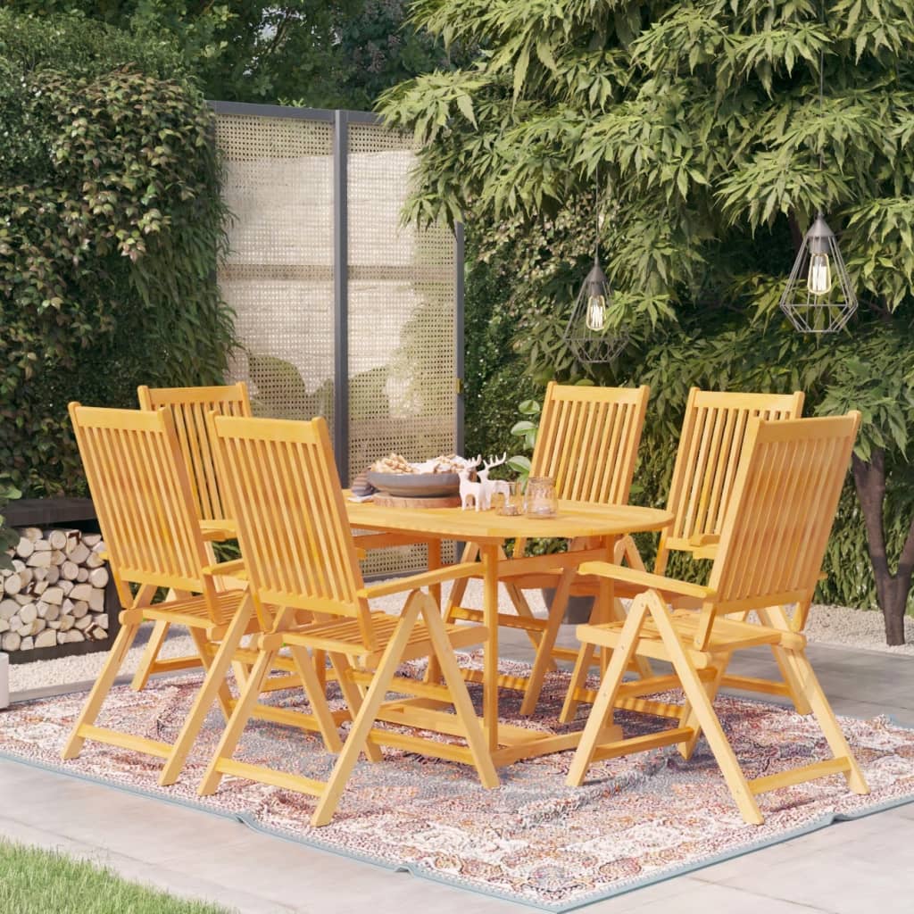 7-delige Tuinset massief teakhout