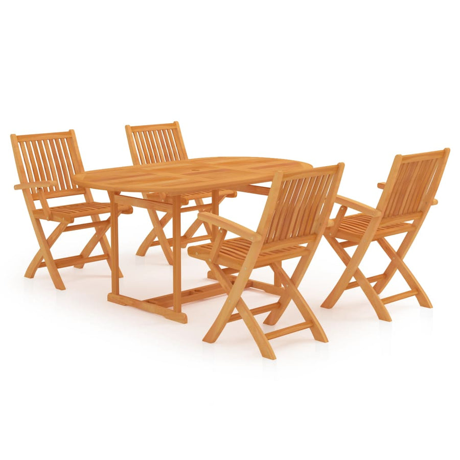 5-delige Tuinset massief teakhout