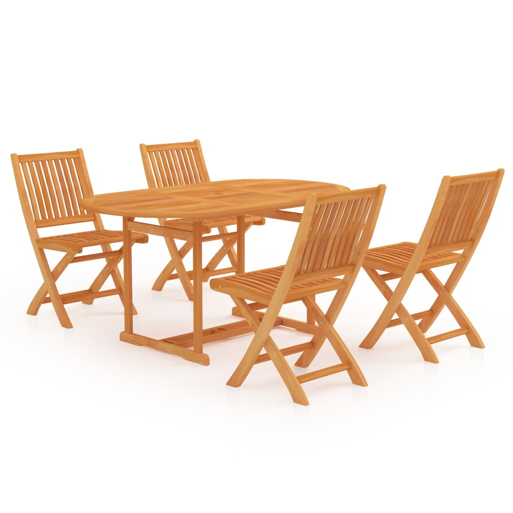 5-delige Tuinset massief teakhout