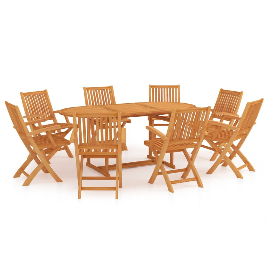 Tuinset Massief Teakhout 9 ovaal