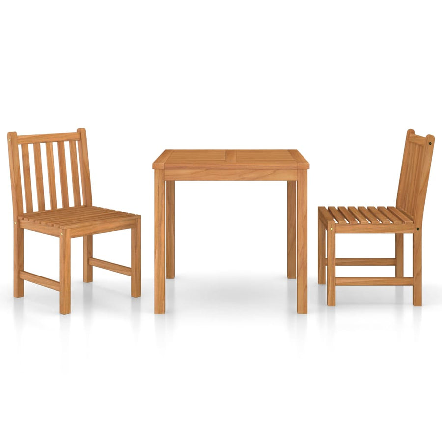 3-Delige Tuinset Massief Teakhout 80 cm tafellengte 2x stoel + Tafel