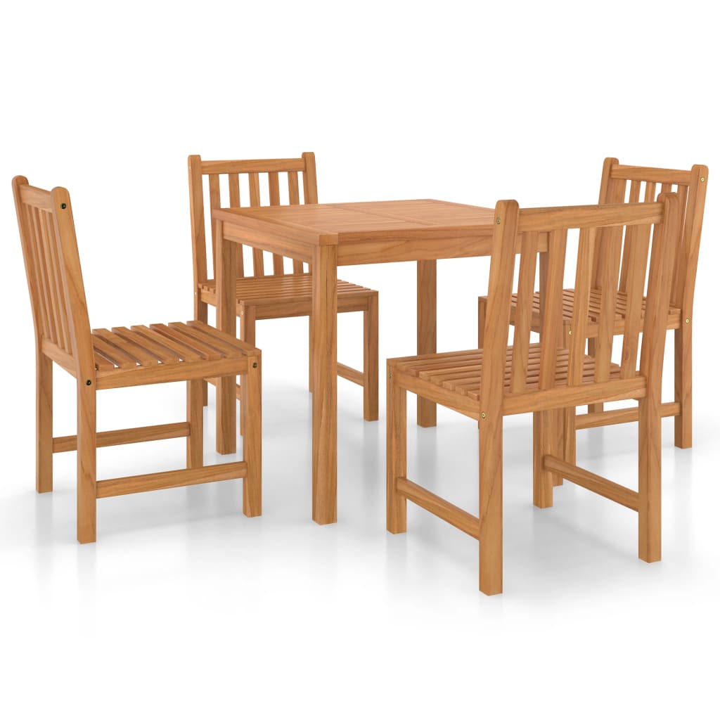 5-Delige Tuinset Massief Teakhout 80 cm tafellengte 4x stoel + Tafel