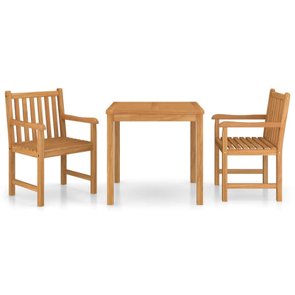 3-Delige Tuinset Massief Teakhout 80 cm tafellengte 2x Fauteuil + Tafel