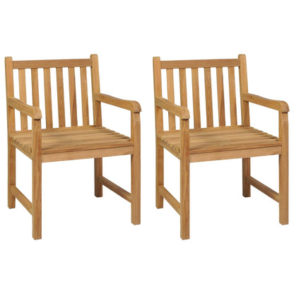 3-Delige Tuinset Massief Teakhout 80 cm tafellengte 2x Fauteuil + Tafel