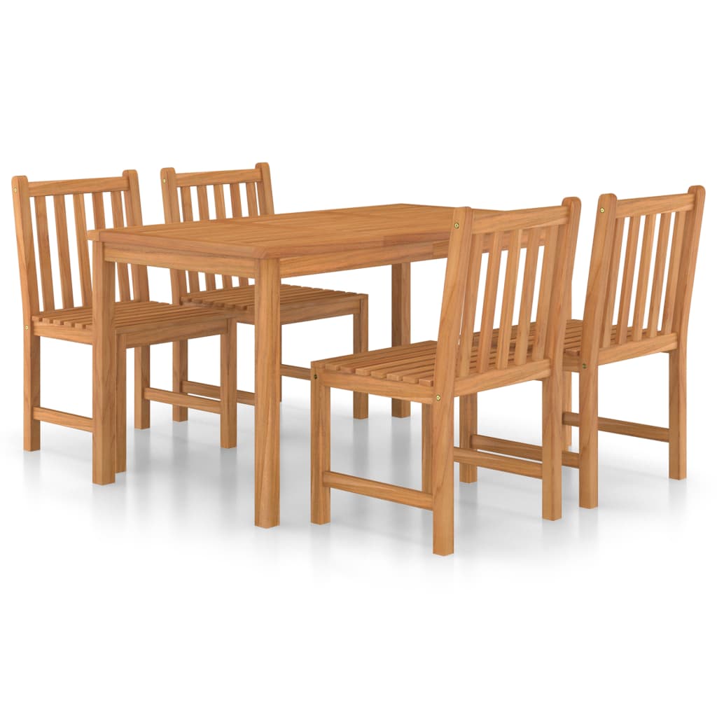5-Delige Tuinset Massief Teakhout 4x stoel + Tafel