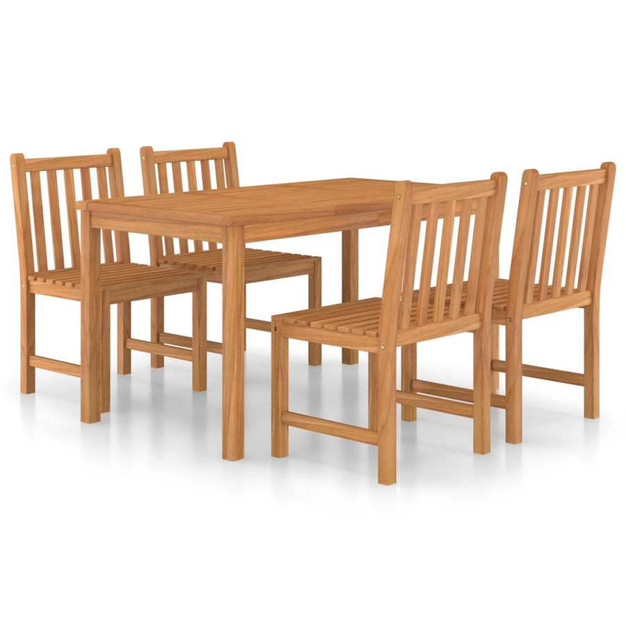 5-Delige Tuinset Massief Teakhout 4x stoel + Tafel