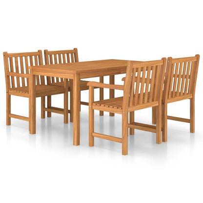 5-Delige Tuinset Massief Teakhout 4x Fauteuil + Tafel