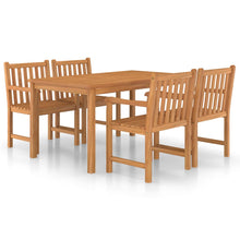 5-Delige Tuinset Massief Teakhout 4x Fauteuil + Tafel