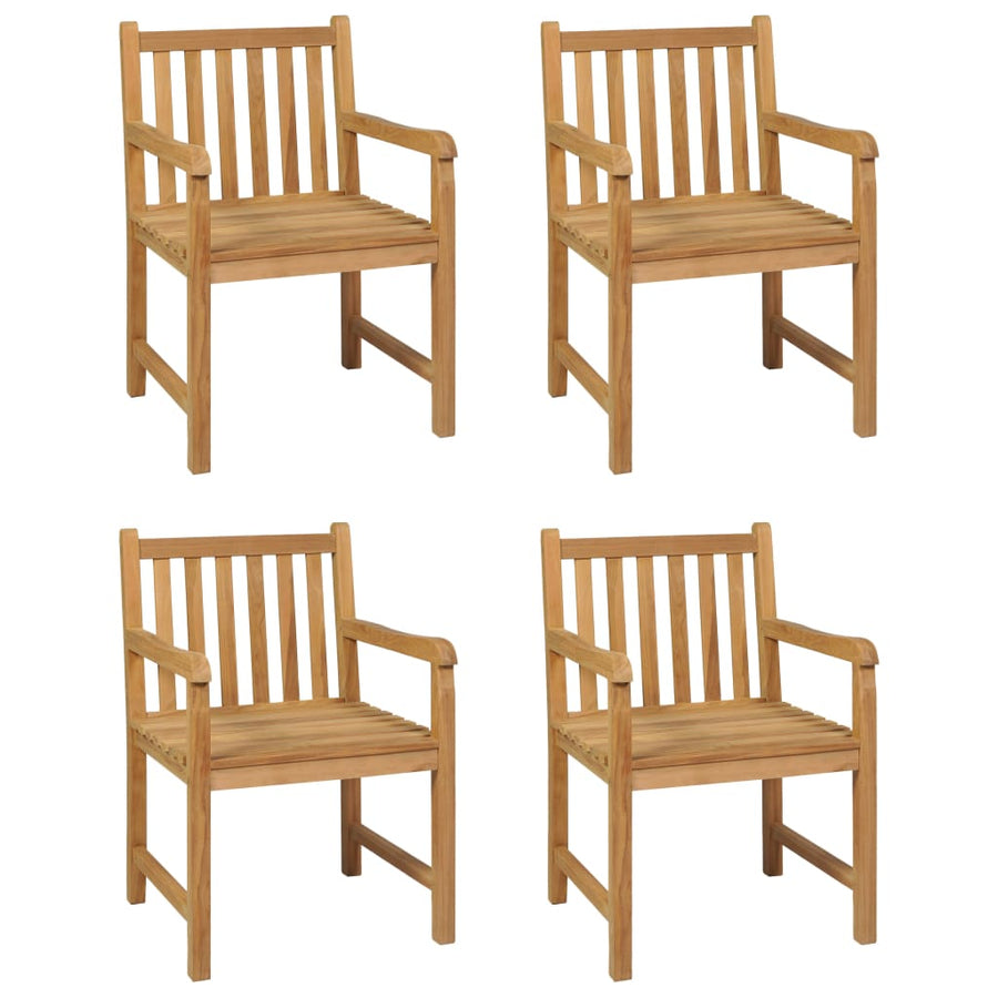 5-Delige Tuinset Massief Teakhout 4x Fauteuil + Tafel