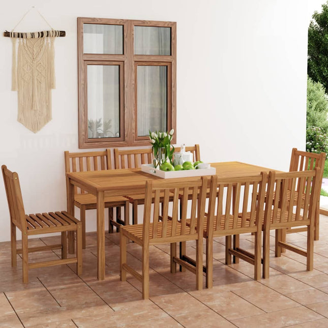 9-Delige Tuinset Massief Teakhout 8x stoel + Tafel