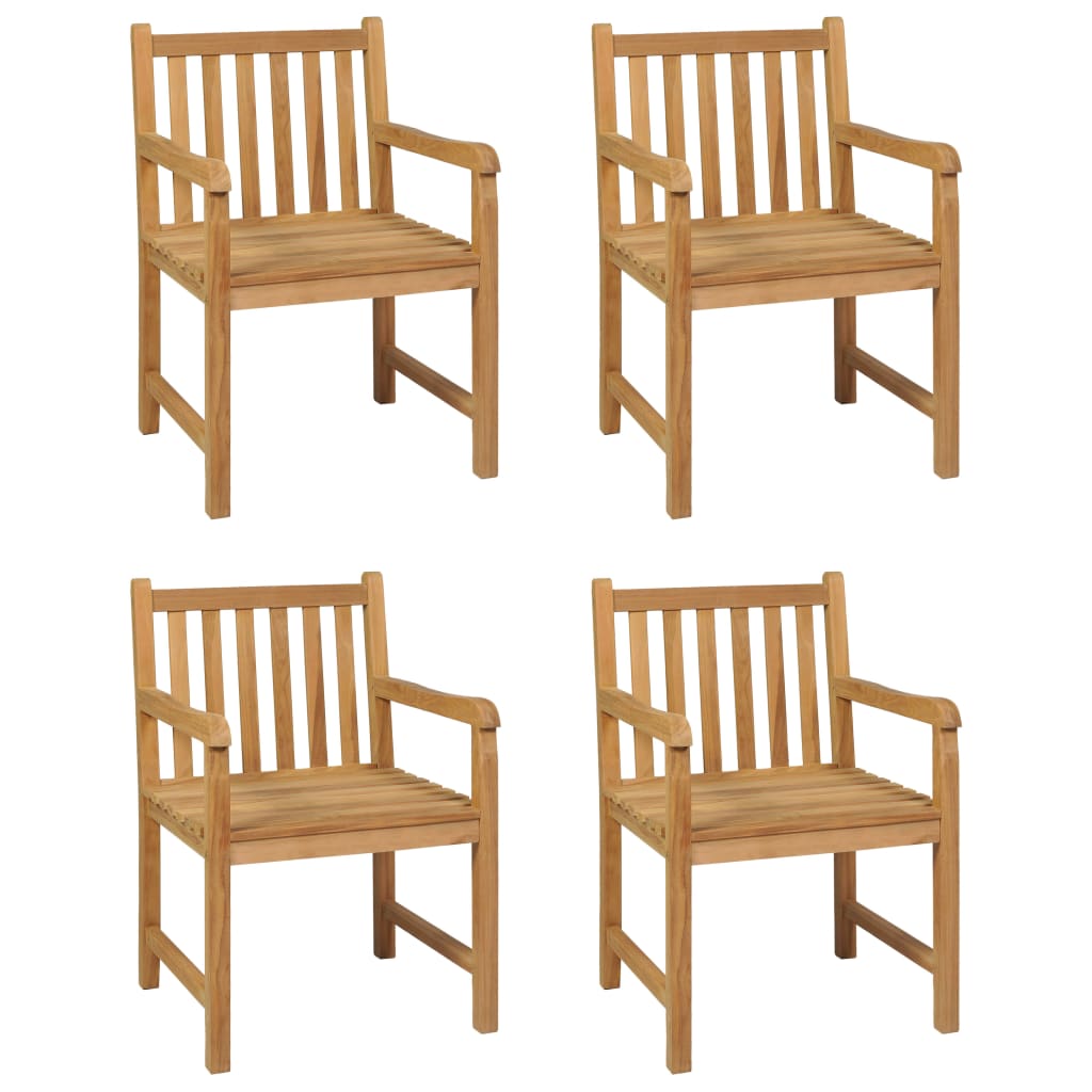 5-Delige Tuinset Massief Teakhout 4x Fauteuil + Tafel