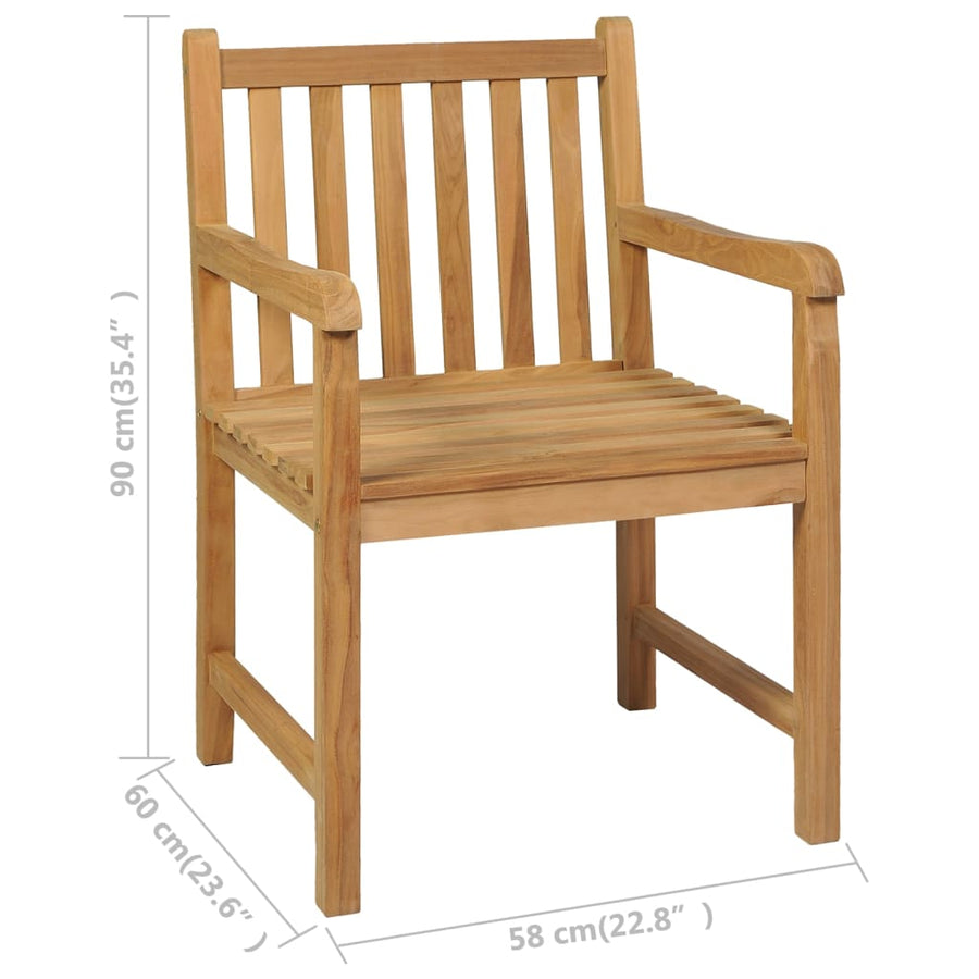 5-Delige Tuinset Massief Teakhout 4x Fauteuil + Tafel