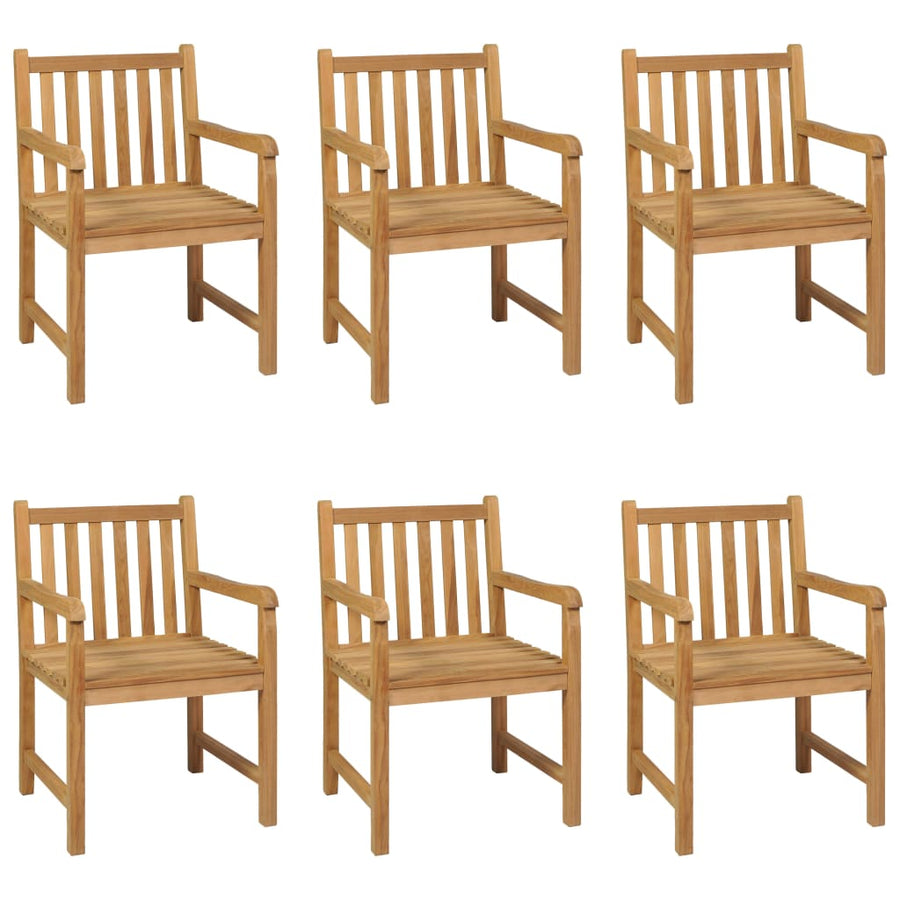 7-Delige Tuinset Massief Teakhout 6x Fauteuil + Tafel