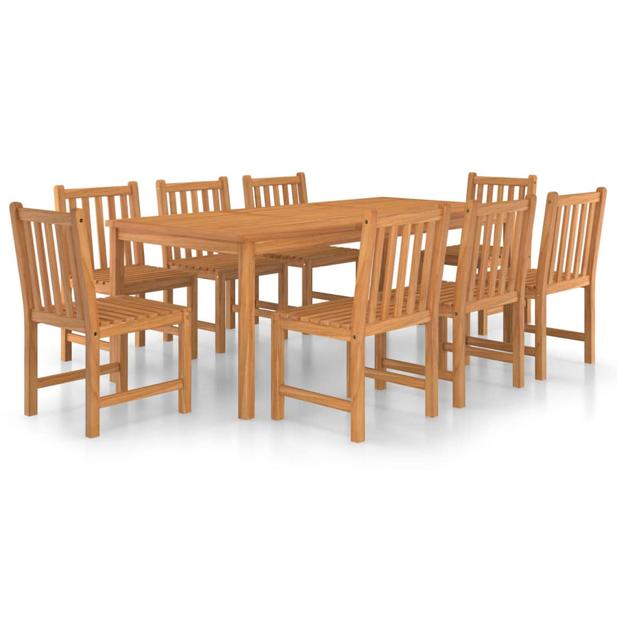 9-Delige Tuinset Massief Teakhout 8x stoel + Tafel