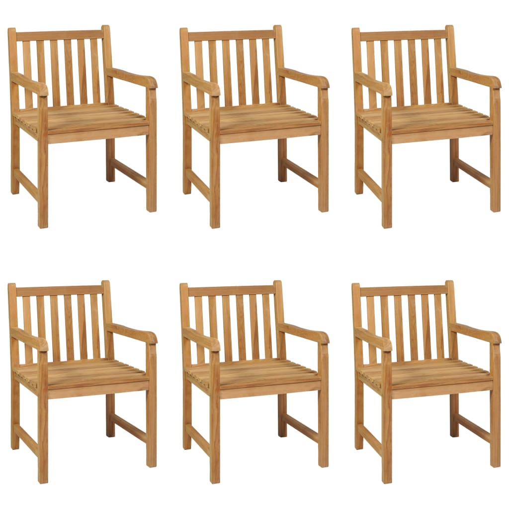 7-Delige Tuinset Massief Teakhout 6x Fauteuil + Tafel
