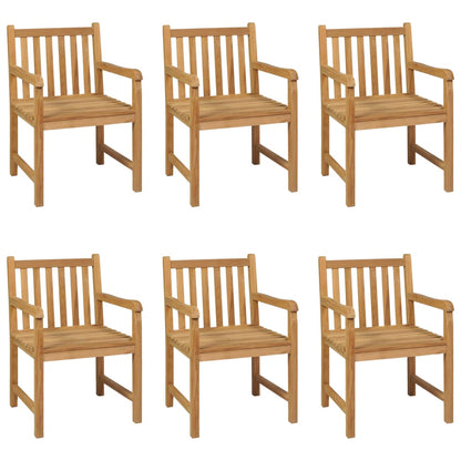 7-Delige Tuinset Massief Teakhout 6x Fauteuil + Tafel