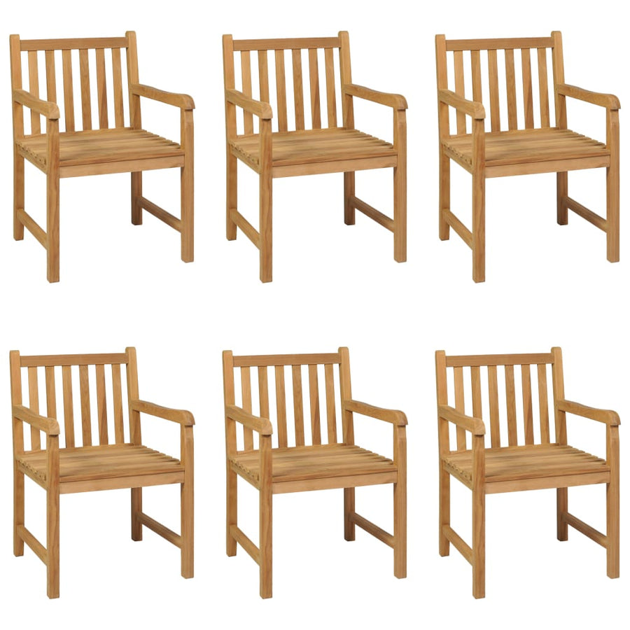 7-Delige Tuinset Massief Teakhout 6x Fauteuil + Tafel