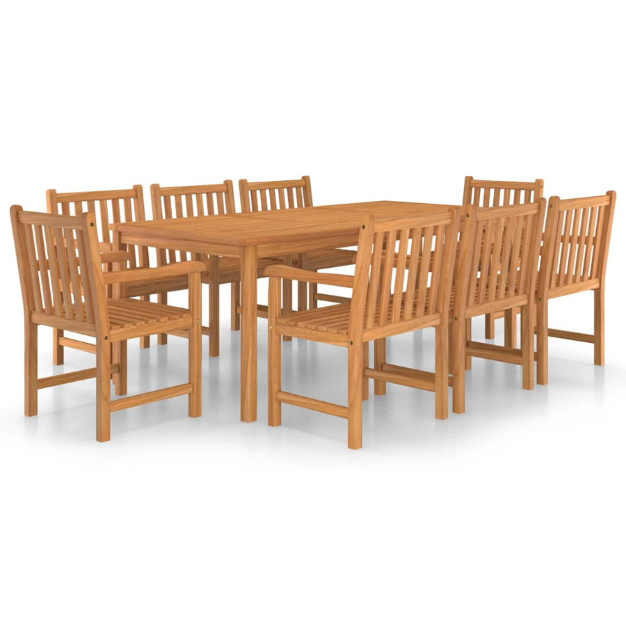 9-Delige Tuinset Massief Teakhout 8x Fauteuil + Tafel