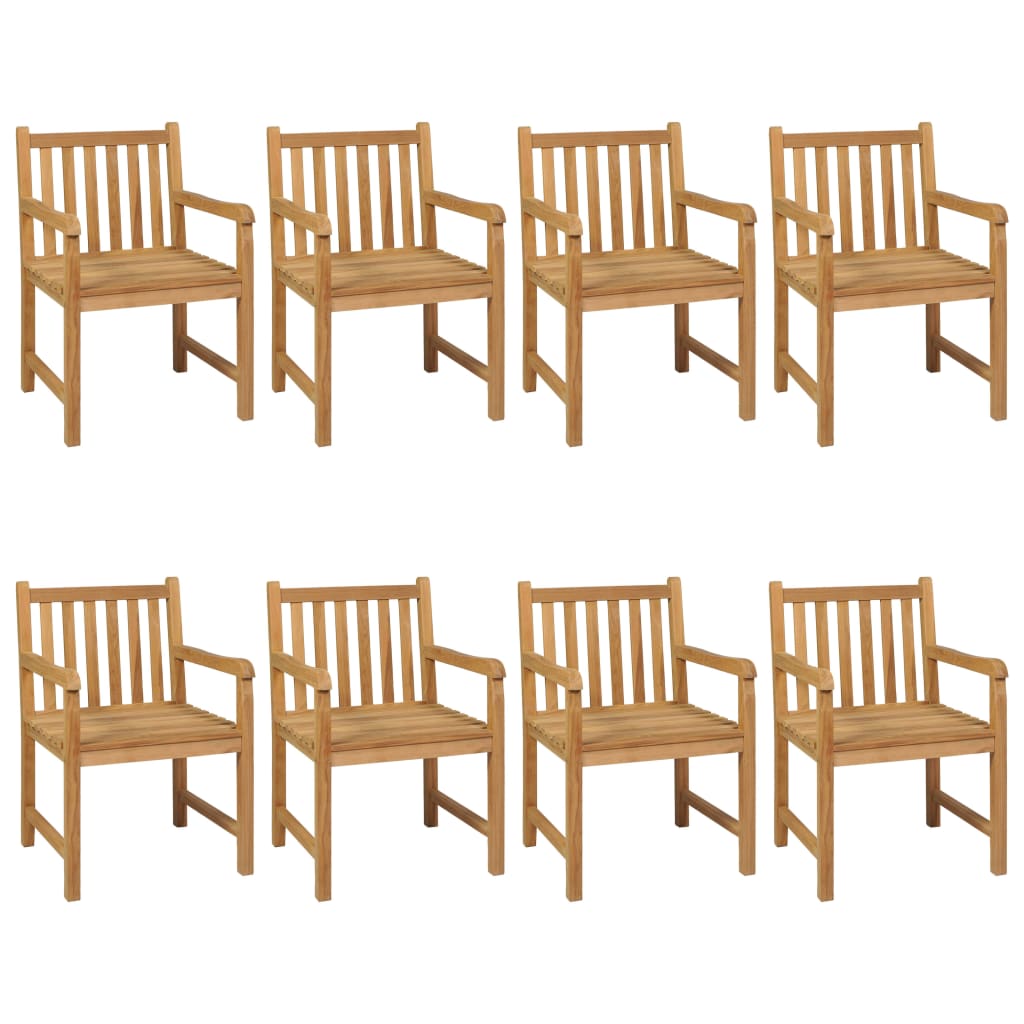 9-Delige Tuinset Massief Teakhout 8x Fauteuil + Tafel