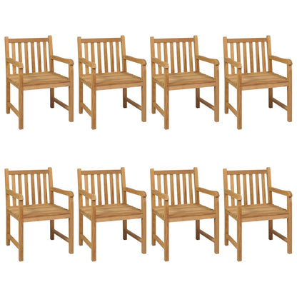 9-Delige Tuinset Massief Teakhout 8x Fauteuil + Tafel