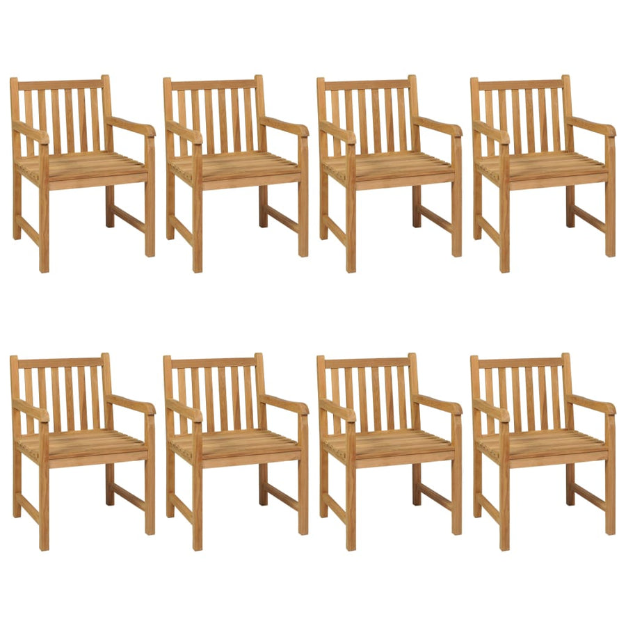 9-Delige Tuinset Massief Teakhout 8x Fauteuil + Tafel
