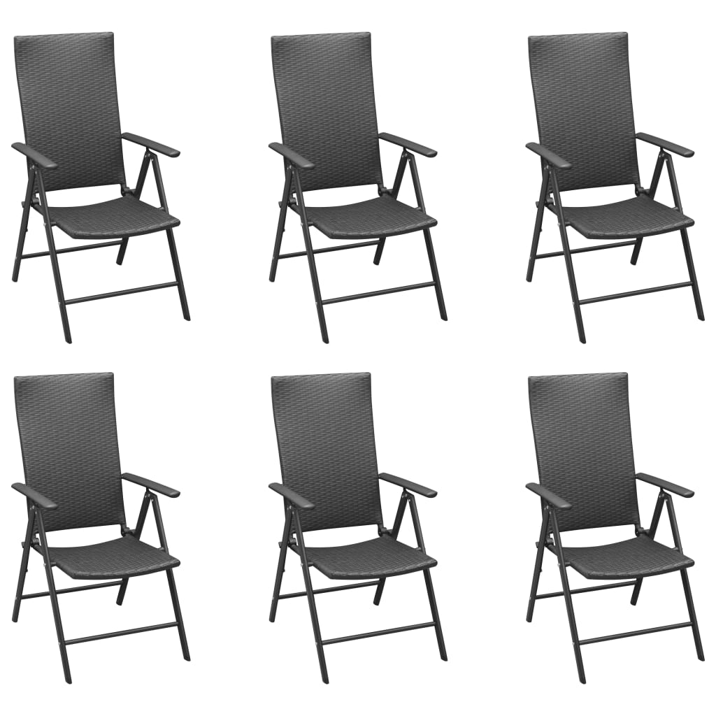 -Delige Tuinset Zwart 7 190 cm tafellengte