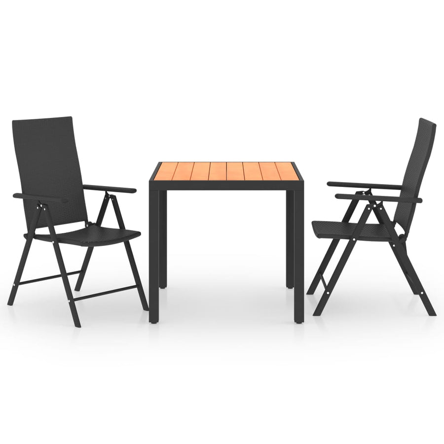 3-Delige Tuinset Zwart En Bruin