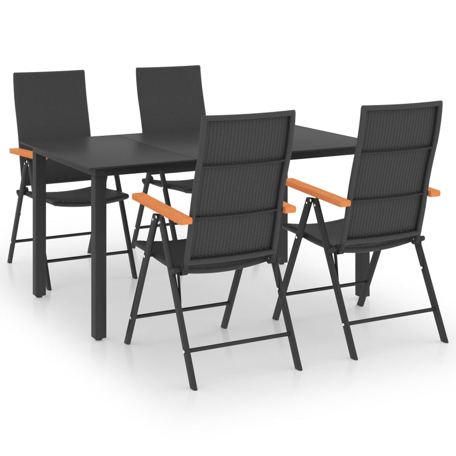 -Delige Tuinset Zwart En Bruin 5 150 cm tafellengte