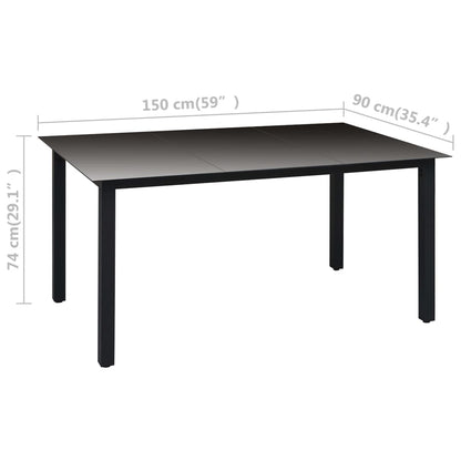 -Delige Tuinset Zwart En Bruin 5 150 cm tafellengte