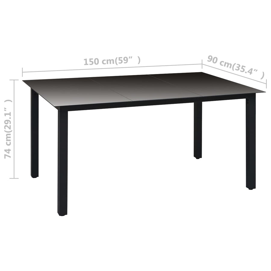 -Delige Tuinset Zwart En Bruin 5 150 cm tafellengte