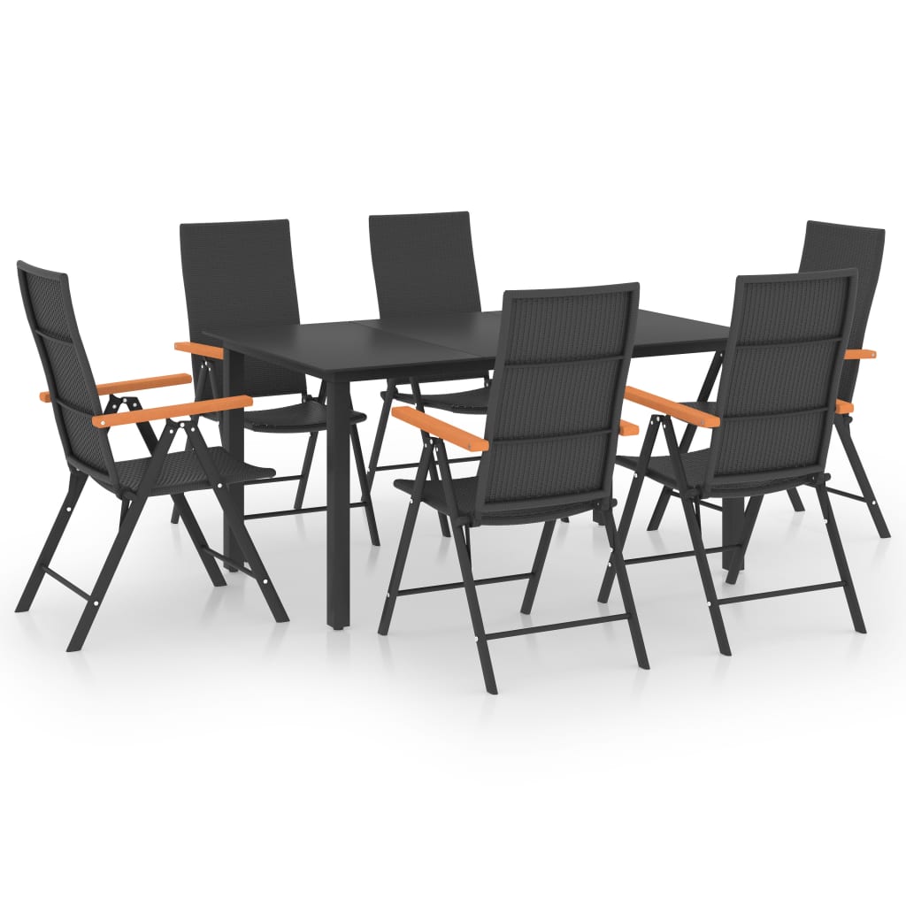 -Delige Tuinset Zwart En Bruin 7 150 cm tafellengte