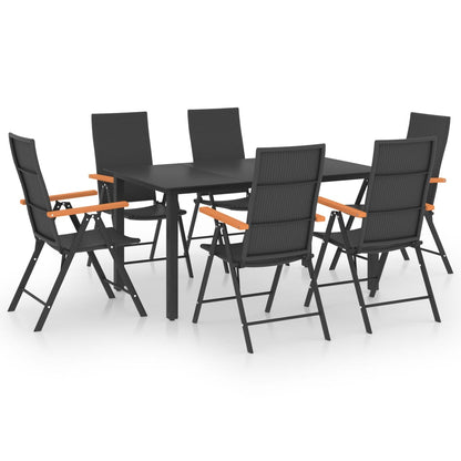 -Delige Tuinset Zwart En Bruin 7 150 cm tafellengte