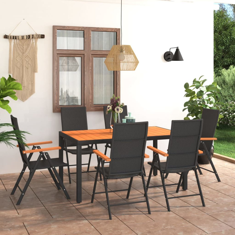 7-Delige Loungeset Met Kussens Poly Rattan Beige Wijnrood