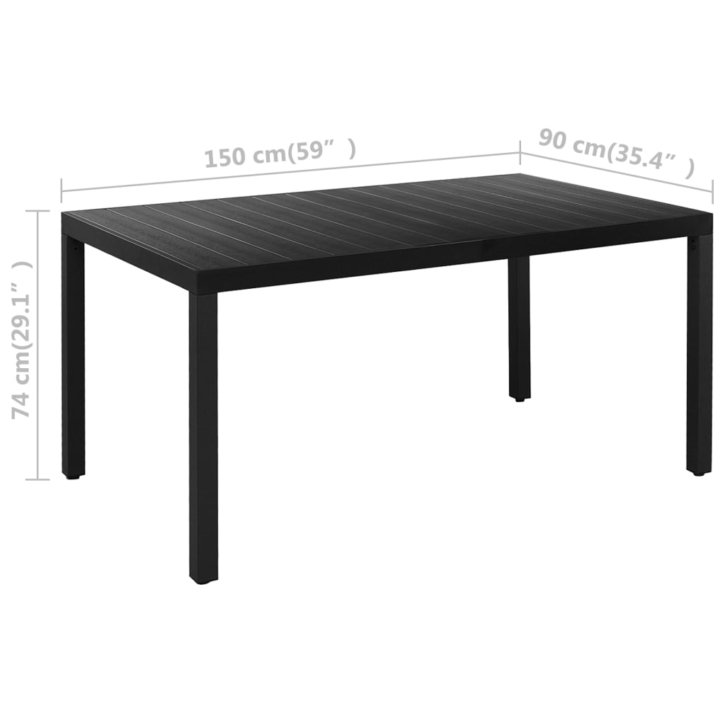 7-delige Tuinset zwart en bruin